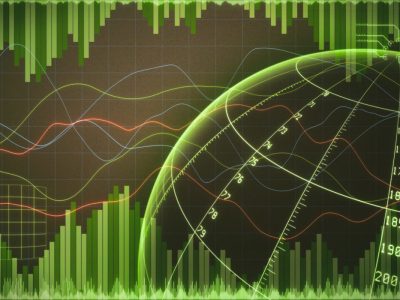 Global commerce data analysis bar & line chart with infographics